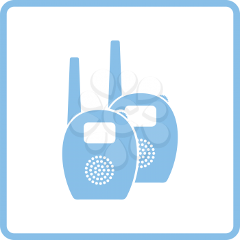 Baby radio monitor ico. Blue frame design. Vector illustration.