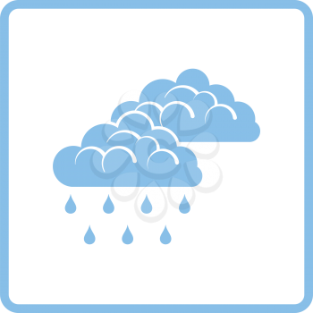 Rain icon. Blue frame design. Vector illustration.