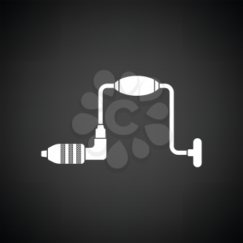 Auger icon. Black background with white. Vector illustration.