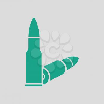 Rifle ammo icon. Gray background with green. Vector illustration.