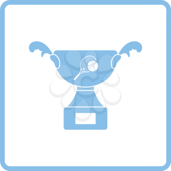 Tennis cup icon. Blue frame design. Vector illustration.