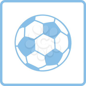 Soccer ball icon. Blue frame design. Vector illustration.