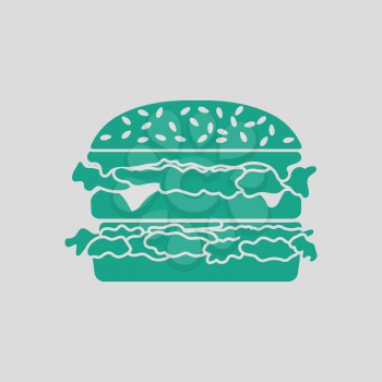 Hamburger icon. Gray background with green. Vector illustration.