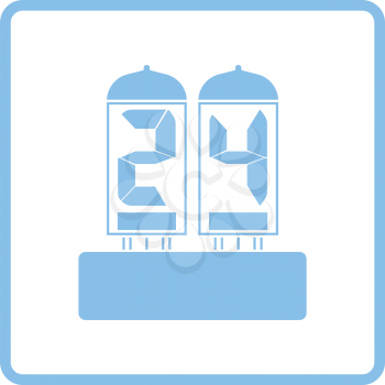 Electric numeral lamp icon. Blue frame design. Vector illustration.