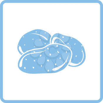 Potato icon. Blue frame design. Vector illustration.