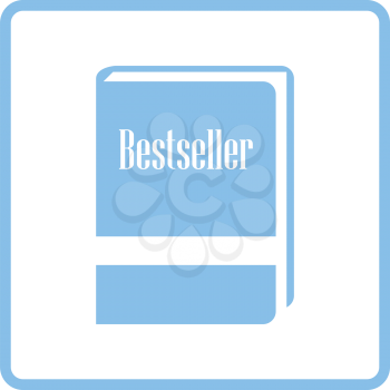 Bestseller book icon. Blue frame design. Vector illustration.