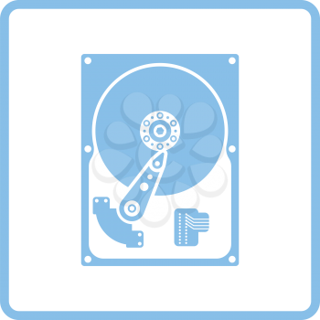 HDD icon. Blue frame design. Vector illustration.