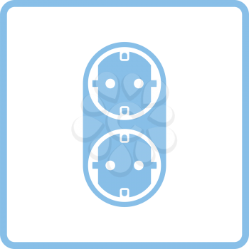 AC splitter icon. Blue frame design. Vector illustration.