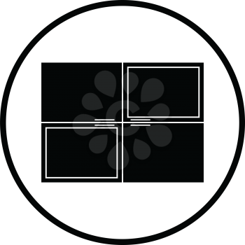 Wall cabinet icon. Thin circle design. Vector illustration.