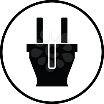 Electrical plug icon. Thin circle design. Vector illustration.