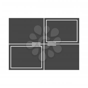 Wall cabinet icon on gray background, round shadow. Vector illustration.
