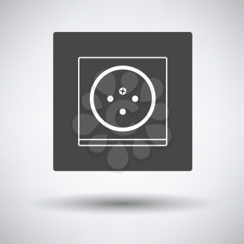 South Africa electrical socket icon on gray background, round shadow. Vector illustration.