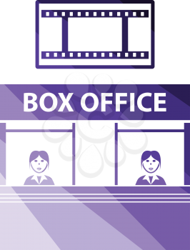 Box office icon. Flat color design. Vector illustration.