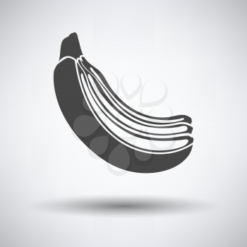 Icon of Banana on gray background, round shadow. Vector illustration.