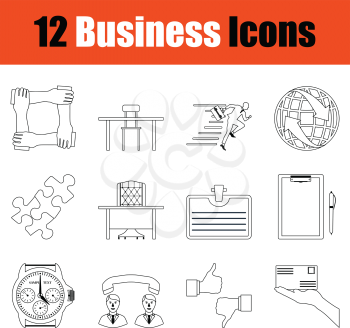 Business icon set. Thin Line design. Vector illustration.