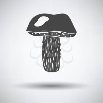 Mushroom  icon on gray background, round shadow. Vector illustration.