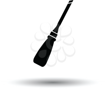 Chisel icon. White background with shadow design. Vector illustration.