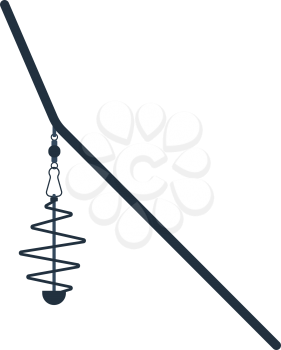 Icon of  fishing feeder net. Flat color design. Vector illustration.