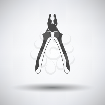 Pliers tool icon on gray background, round shadow. Vector illustration.