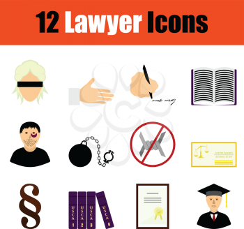 Lawyer icon set. Color  design. Vector illustration.