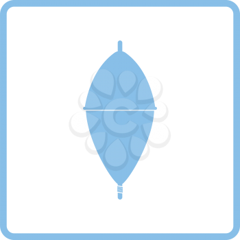 Icon of float . Blue frame design. Vector illustration.