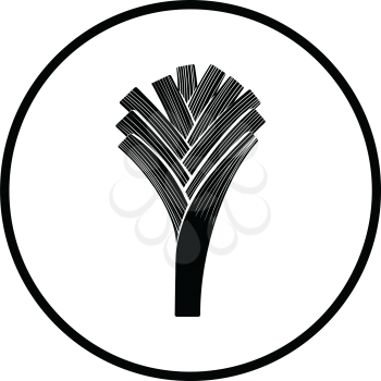 Leek onion  icon. Thin circle design. Vector illustration.