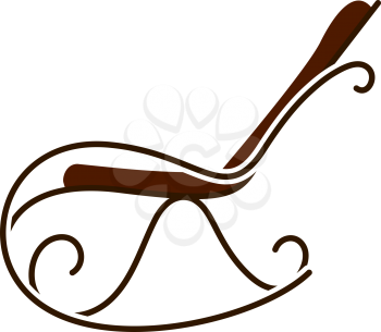 Rocking Chair Icon. Flat Color Design. Vector Illustration.