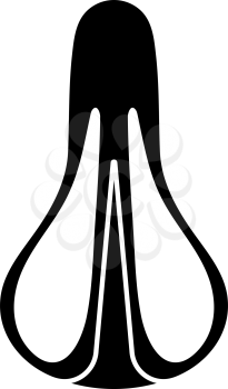 Bike Seat Icon Top View. Black on White Background With Shadow. Vector Illustration.