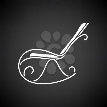 Rocking Chair Icon. White on Black Background. Vector Illustration.