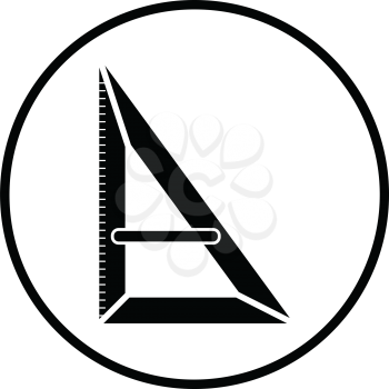 Triangle icon. Thin circle design. Vector illustration.