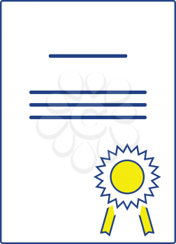 Icon of Diploma. Thin line design. Vector illustration.