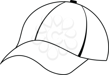 Baseball cap icon. Thin line design. Vector illustration.