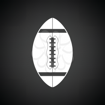 American football icon. Black background with white. Vector illustration.