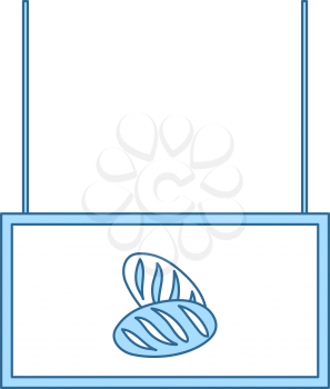 Bread Market Department Icon. Thin Line With Blue Fill Design. Vector Illustration.