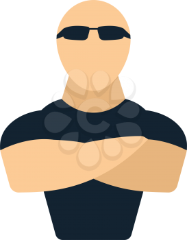 Night club security icon. Flat color design. Vector illustration.