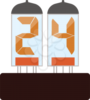 Electric numeral lamp icon. Flat color design. Vector illustration.