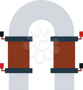 Electric magnet icon. Flat color design. Vector illustration.