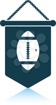 American football pennant icon. Shadow reflection design. Vector illustration.