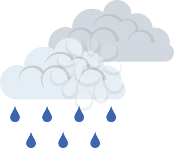 Rain icon. Flat color design. Vector illustration.