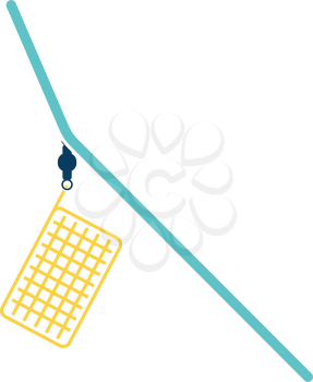 Icon of  fishing feeder net. Flat color design. Vector illustration.