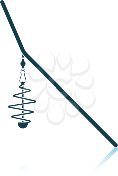 Icon of  fishing feeder net. Shadow reflection design. Vector illustration.