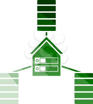 Datacenter Icon. Flat Color Ladder Design. Vector Illustration.