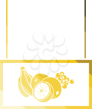 Fruits market department icon. Flat color design. Vector illustration.