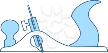 Jack-plane Tool Icon. Thin Line With Blue Fill Design. Vector Illustration.