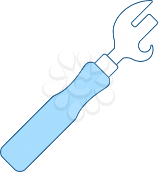 Can Opener Icon. Thin Line With Blue Fill Design. Vector Illustration.