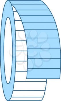Tailor Measure Tape Icon. Thin Line With Blue Fill Design. Vector Illustration.
