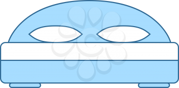Hotel Bed Icon. Thin Line With Blue Fill Design. Vector Illustration.