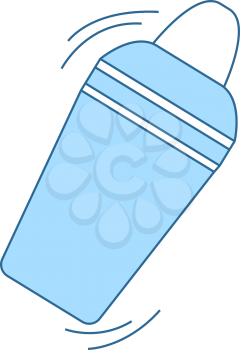 Bar Shaker Icon. Thin Line With Blue Fill Design. Vector Illustration.
