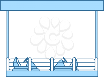 Bumper Cars Icon. Thin Line With Blue Fill Design. Vector Illustration.