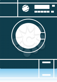 Washing Machine Icon. Shadow Reflection Design. Vector Illustration.